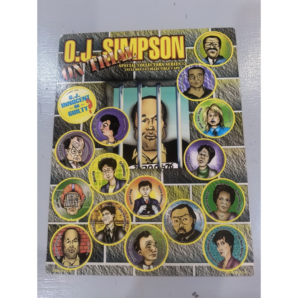 Vintage 1994 O.J. Simpson On Trial POGs Milkcap Uncut Sheet Special Collector